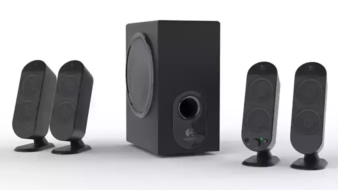 Logitech X-530 Speaker Free 3D model