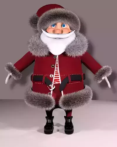 santa cartoon claus Low-poly 3D model