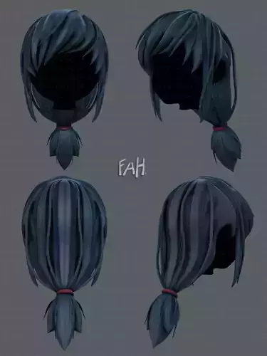 3D Hair style for girl V30 Low-poly 3D model
