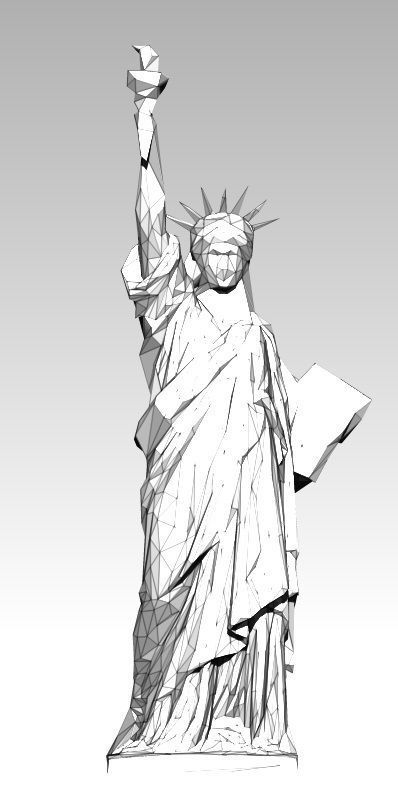 Statue of Liberty Lowpoly Style 3D print model Printable  3D print model_3