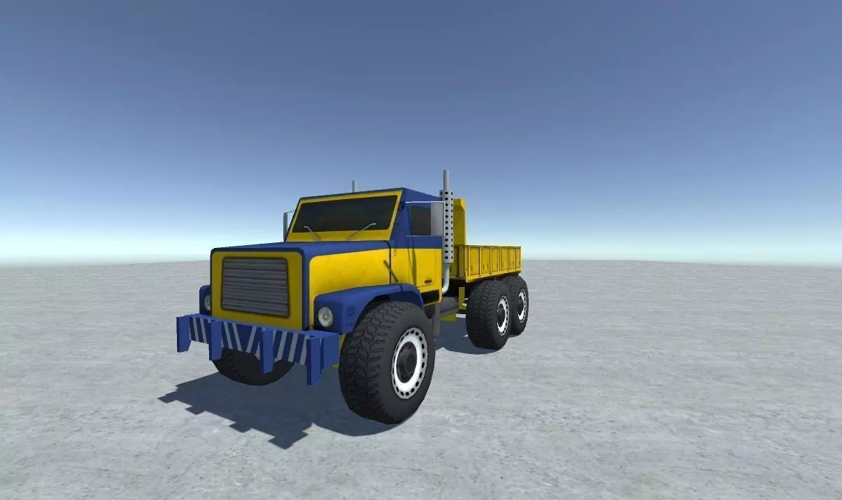 Industrial Truck 2 Low-poly 3D model_0