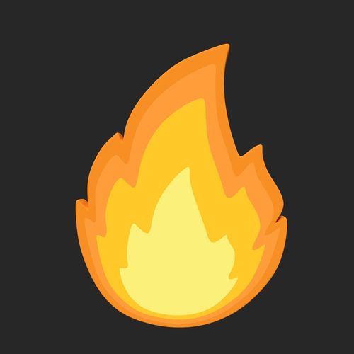 Cartoon Fire Icon Low-poly 3D model