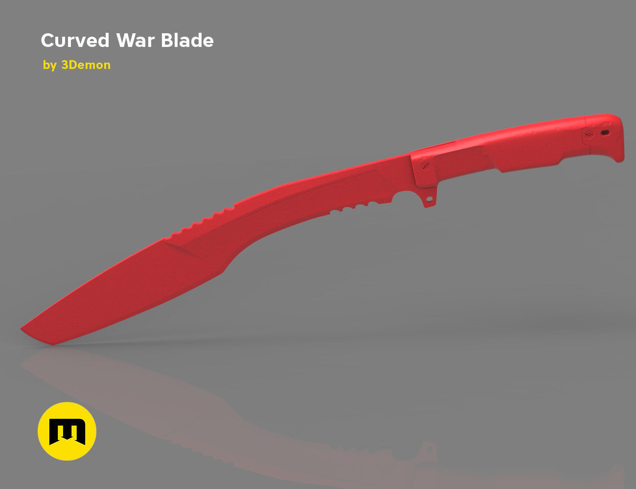 Curved War Blade 3D print model_5