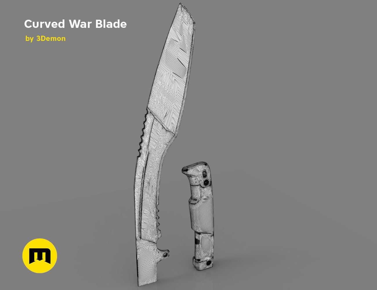 Curved War Blade 3D print model_49