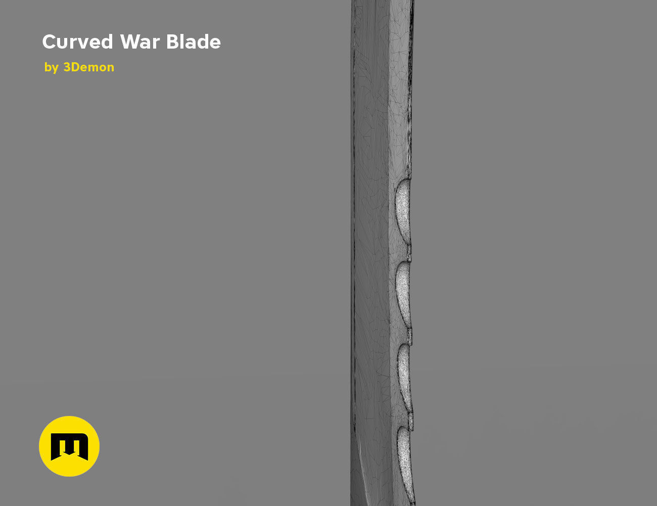 Curved War Blade 3D print model_43