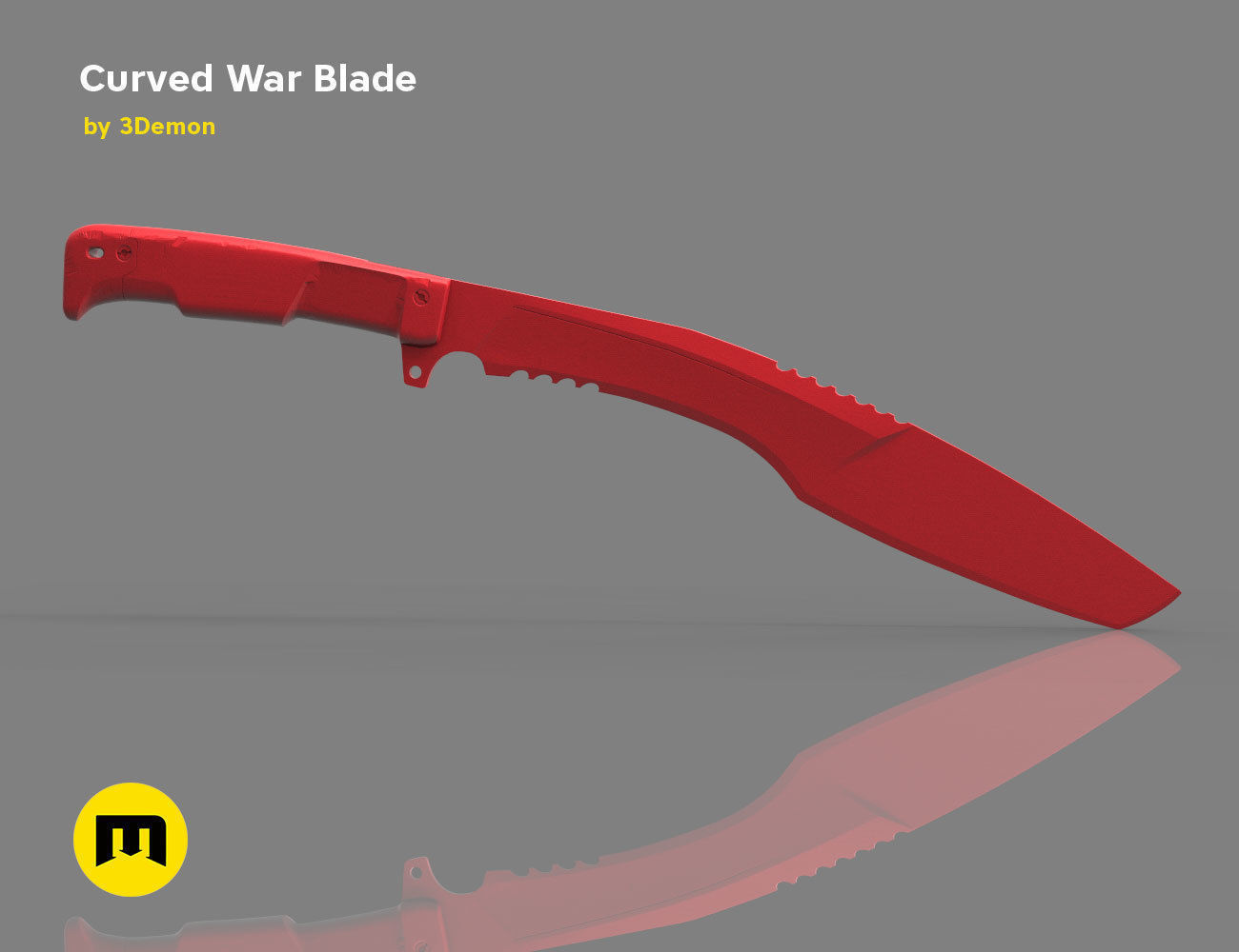 Curved War Blade 3D print model_2