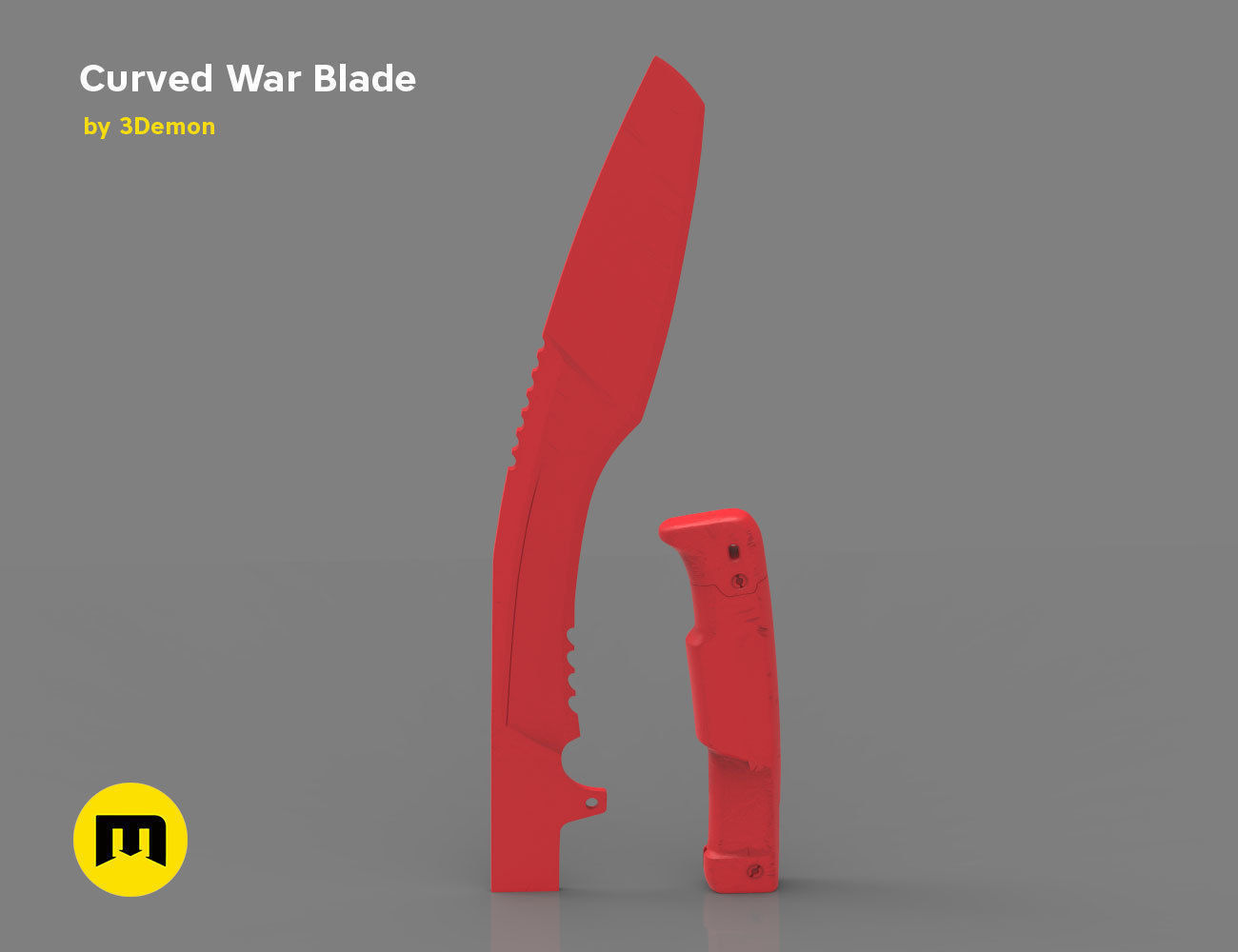 Curved War Blade 3D print model_25