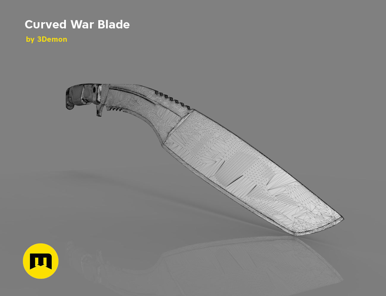 Curved War Blade 3D print model_35