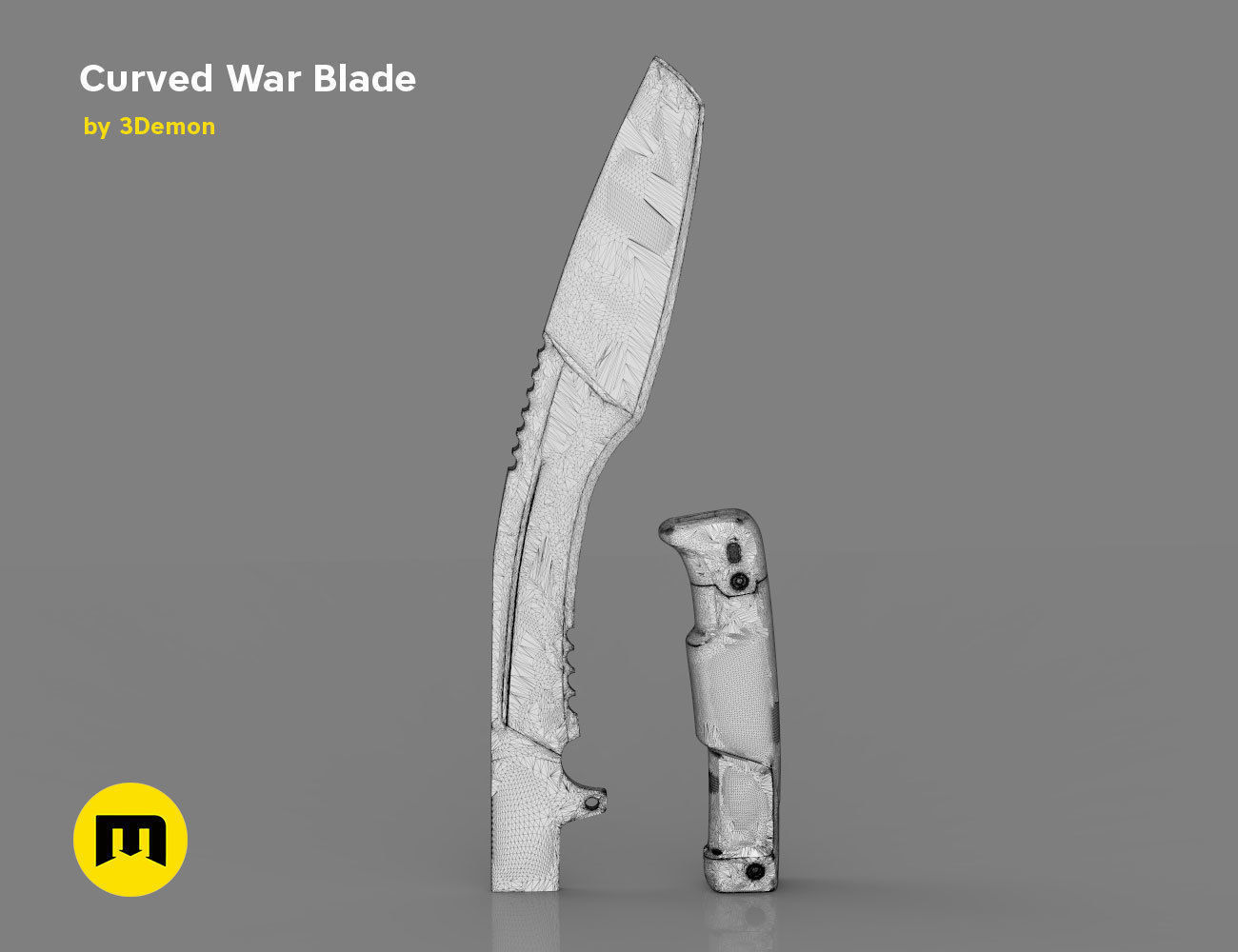 Curved War Blade 3D print model_44