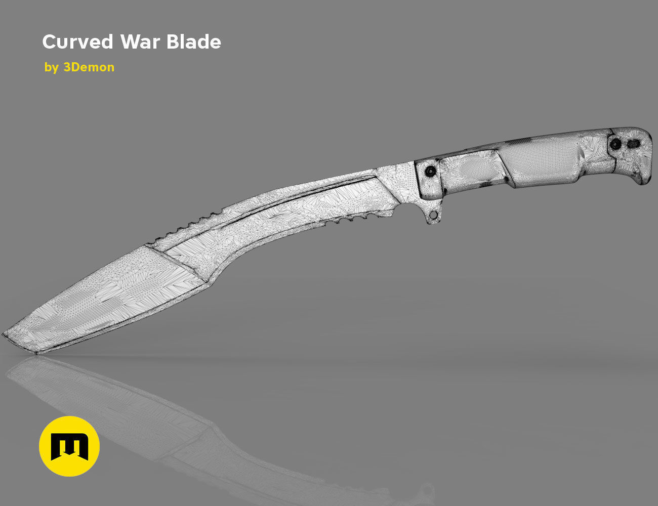 Curved War Blade 3D print model_39