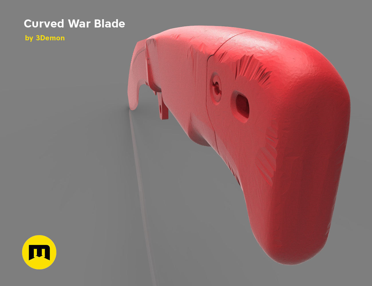 Curved War Blade 3D print model_8