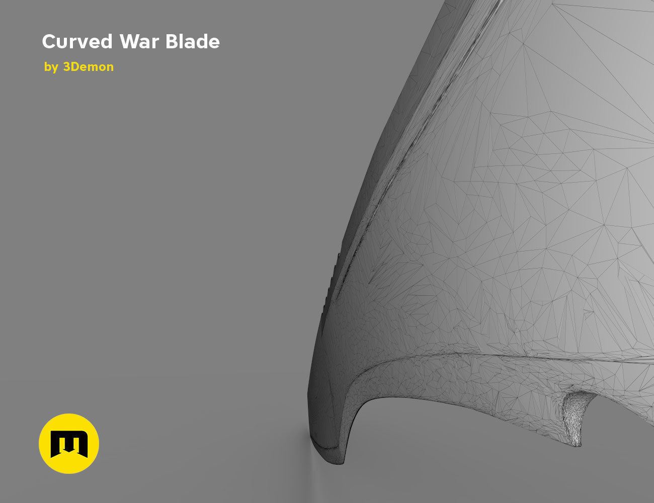 Curved War Blade 3D print model_34