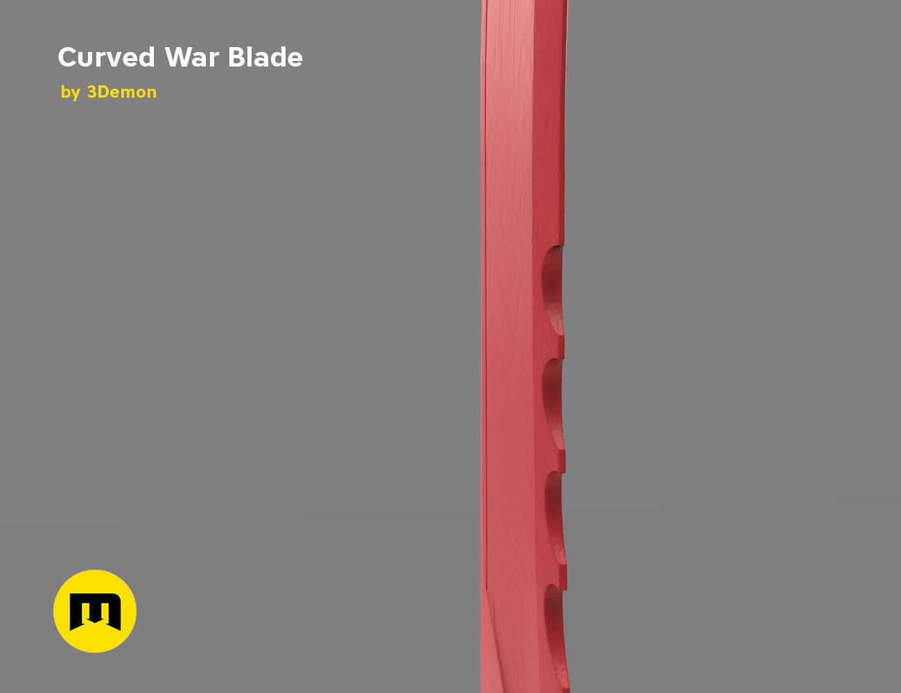 Curved War Blade 3D print model_16