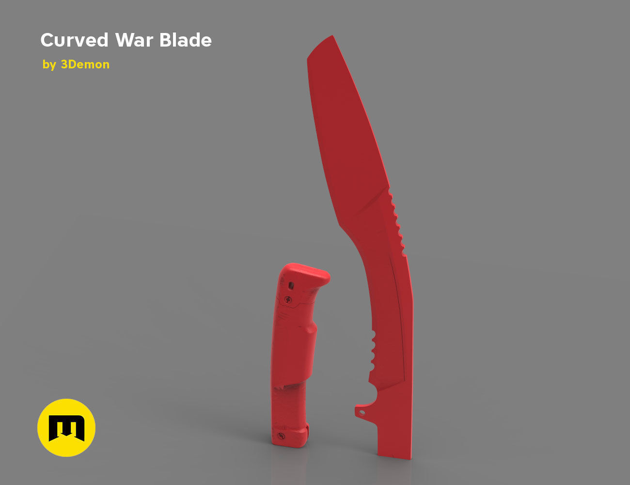 Curved War Blade 3D print model_19