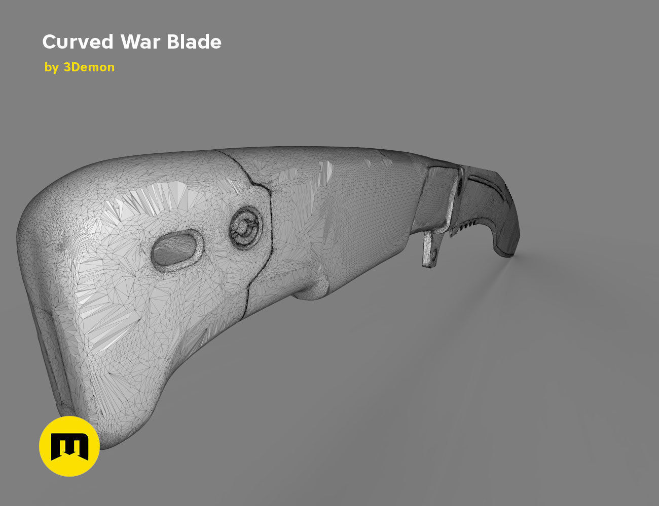 Curved War Blade 3D print model_28