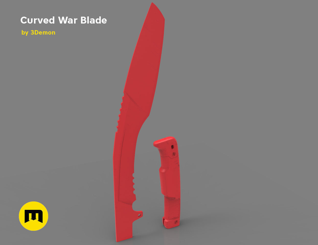 Curved War Blade 3D print model_24