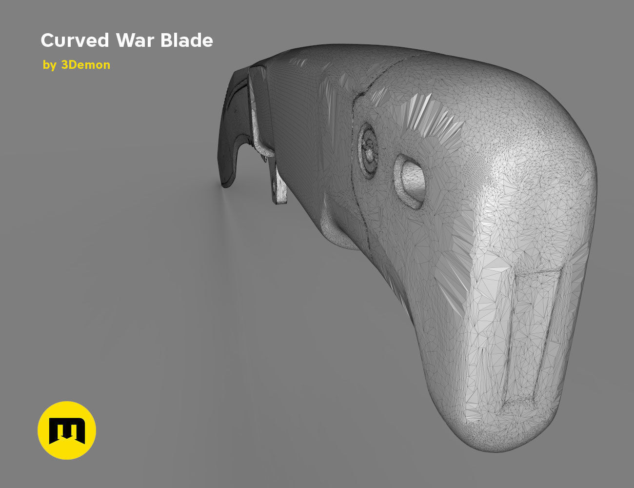 Curved War Blade 3D print model_27