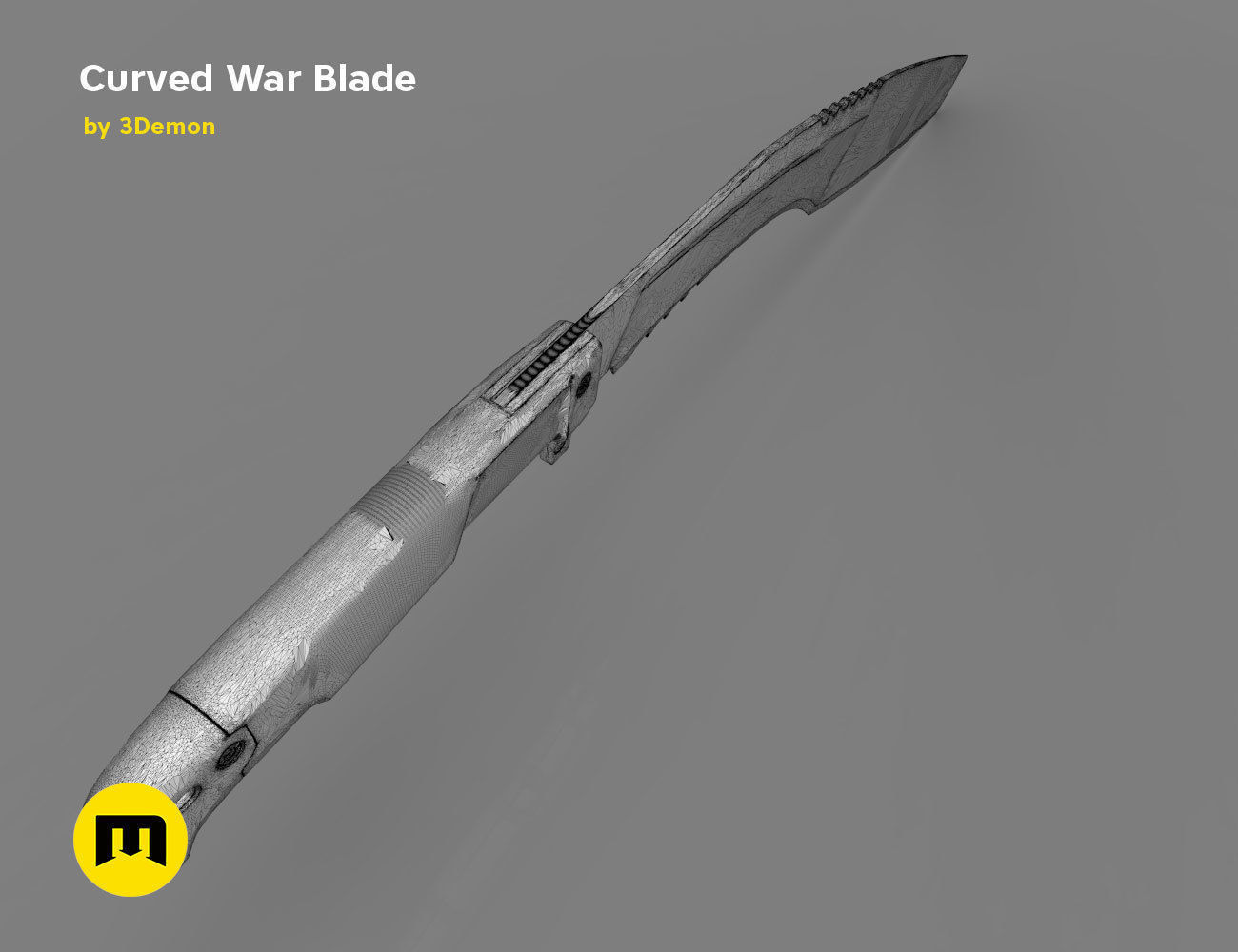 Curved War Blade 3D print model_31