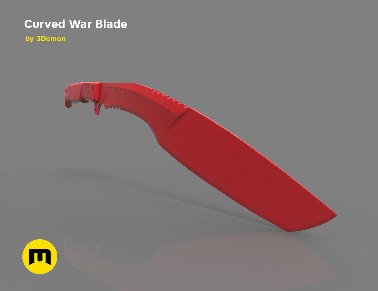 Curved War Blade 3D print model_1