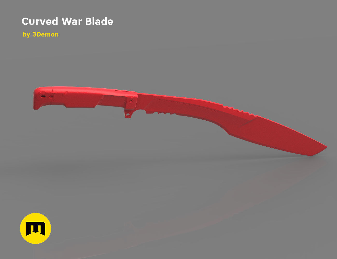 Curved War Blade 3D print model_4