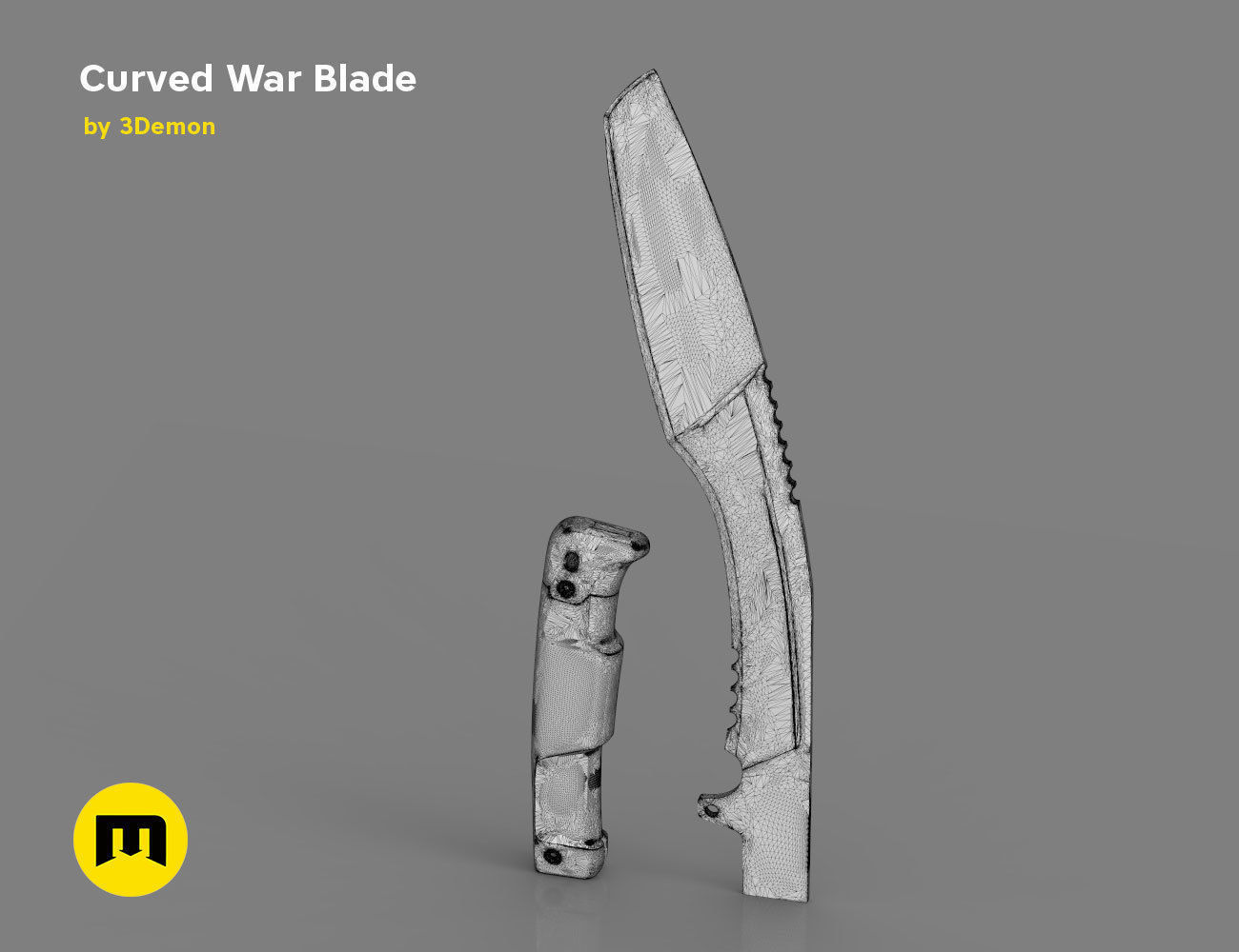 Curved War Blade 3D print model_47