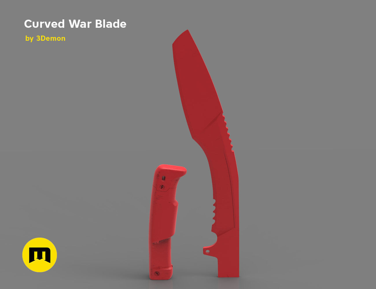 Curved War Blade 3D print model_17