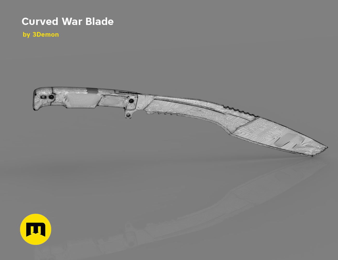 Curved War Blade 3D print model_36