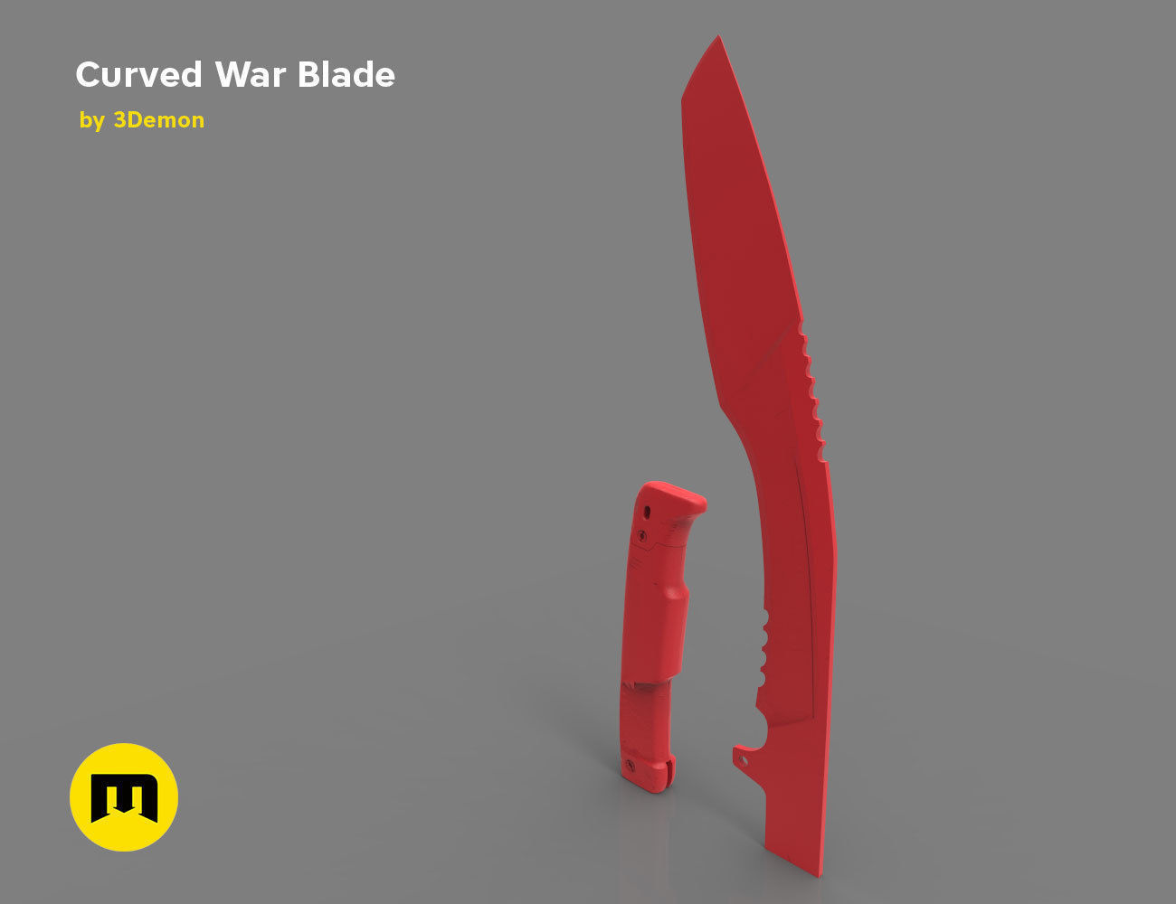 Curved War Blade 3D print model_22