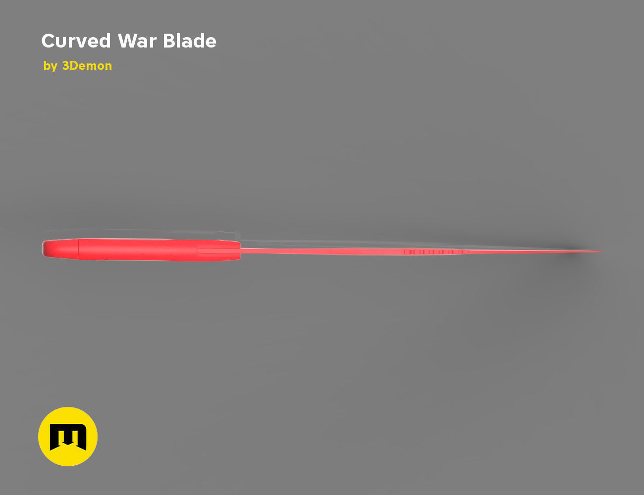 Curved War Blade 3D print model_9