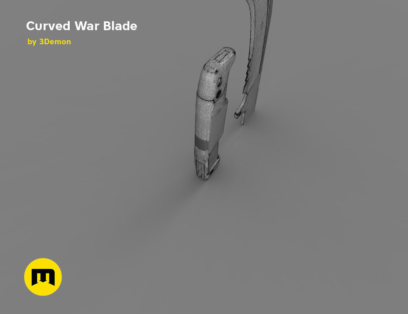 Curved War Blade 3D print model_42