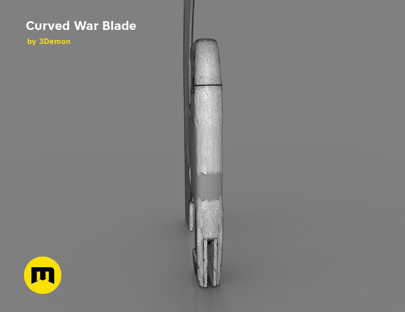 Curved War Blade 3D print model_32