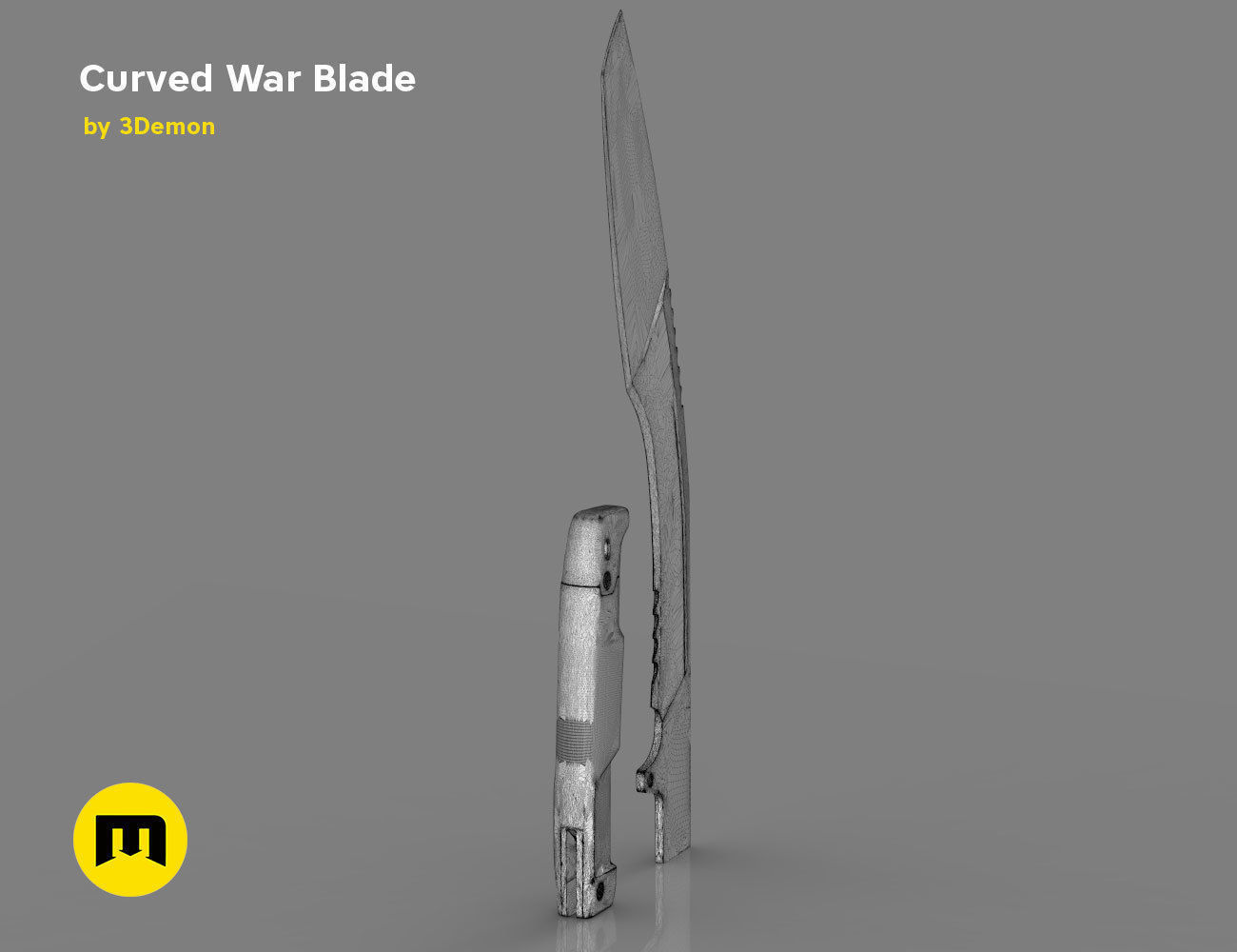Curved War Blade 3D print model_48