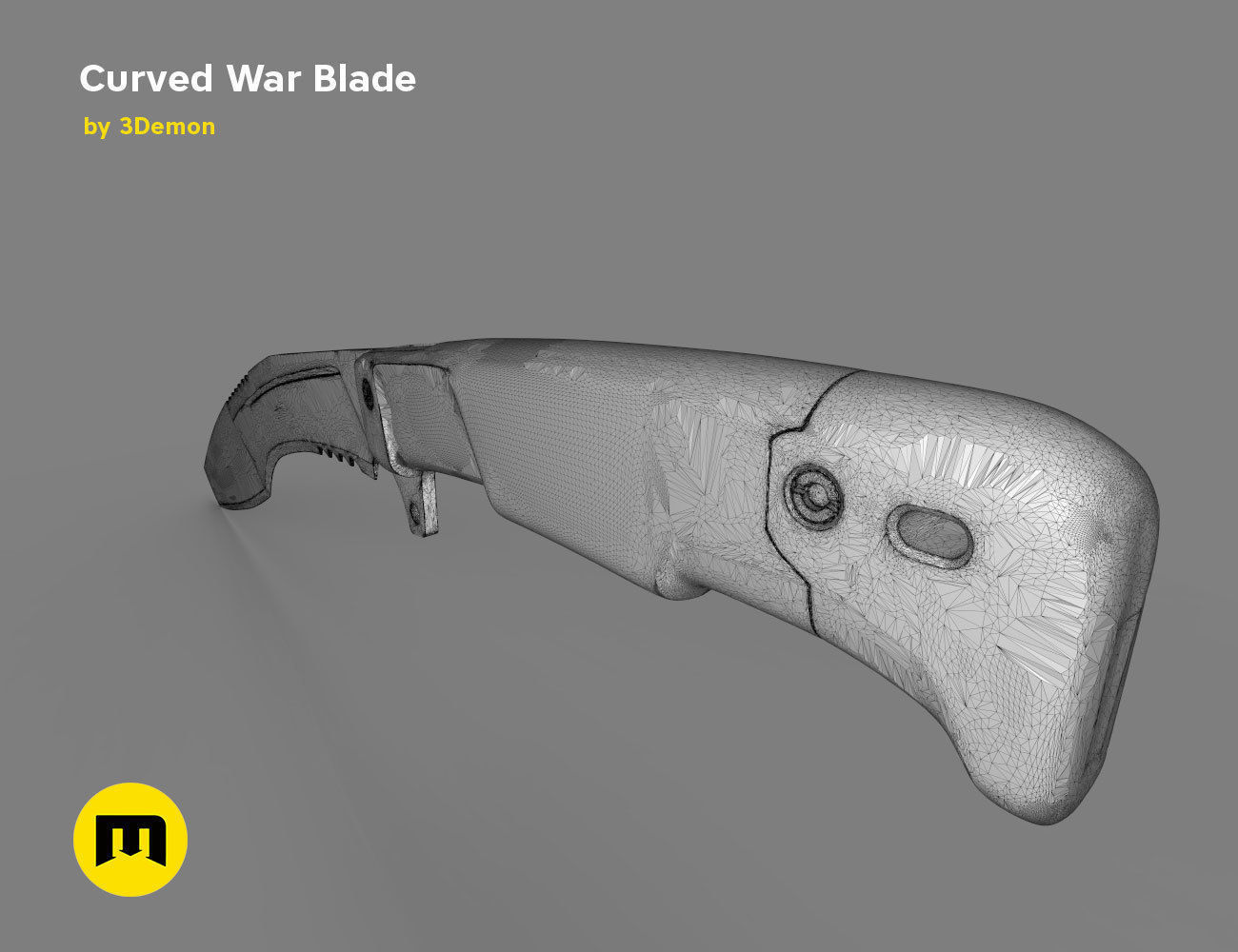 Curved War Blade 3D print model_33