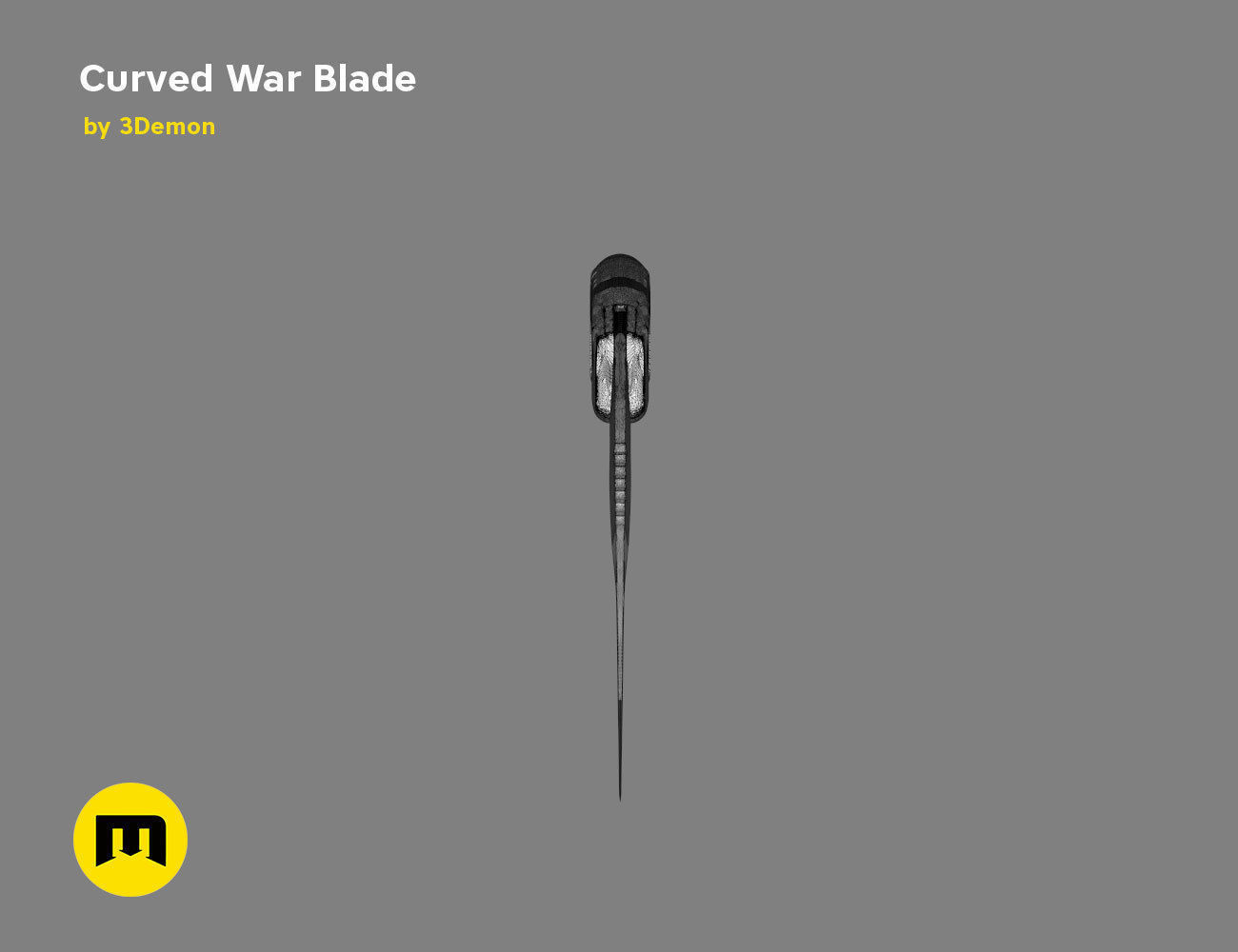 Curved War Blade 3D print model_29