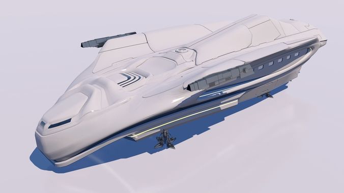 spaceship interplanetary 3D model