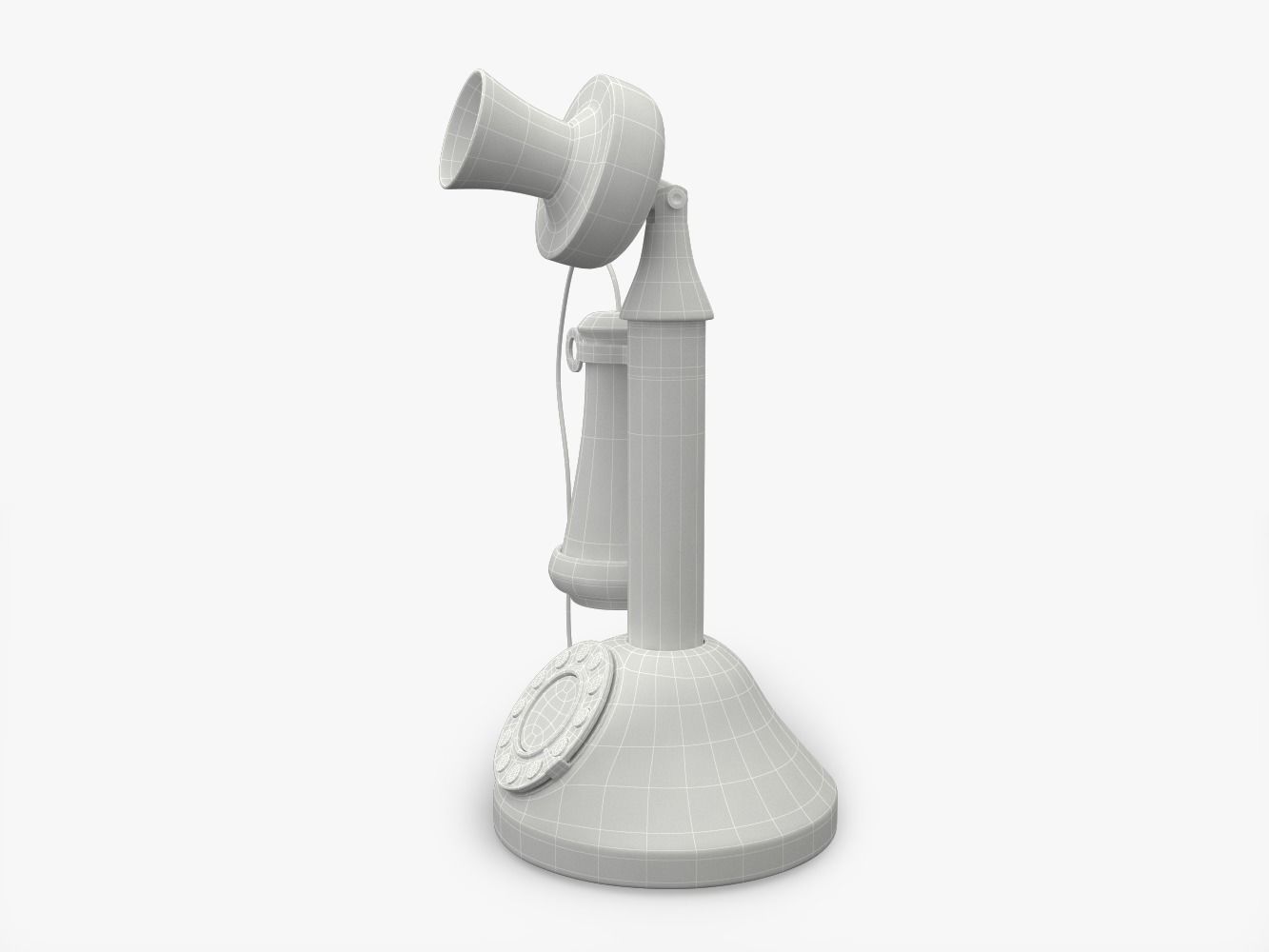 Crosley CR64-BK Candlestick Phone 3D model_7