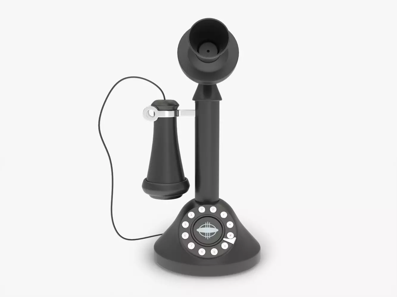 Crosley CR64-BK Candlestick Phone 3D model_0