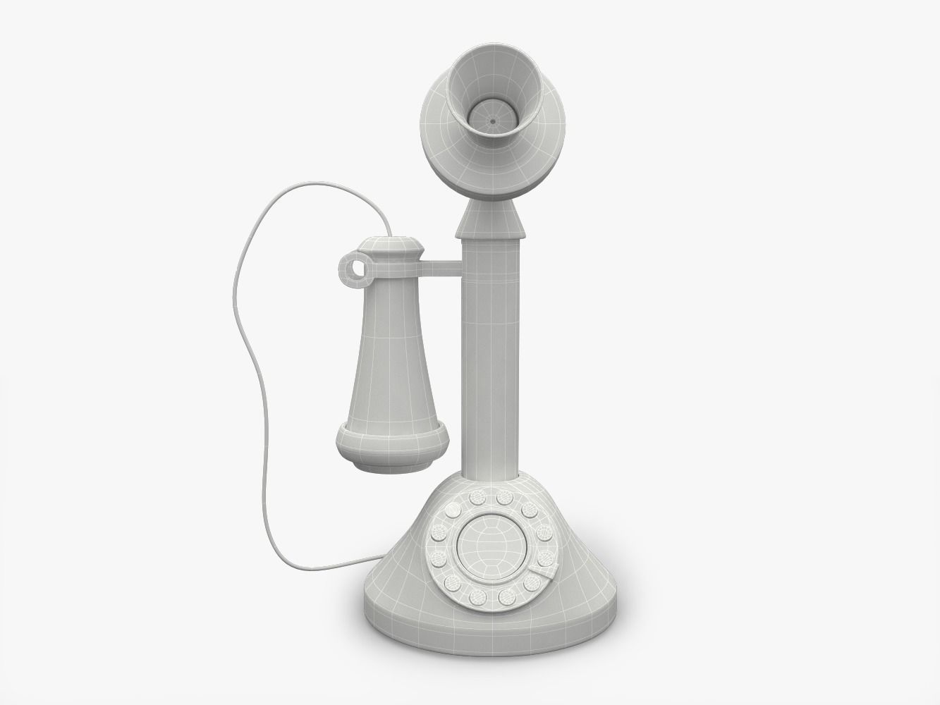 Crosley CR64-BK Candlestick Phone 3D model_5