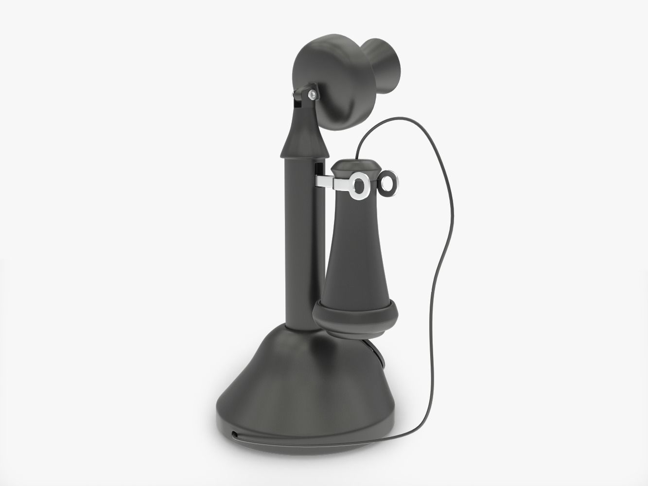 Crosley CR64-BK Candlestick Phone 3D model_2