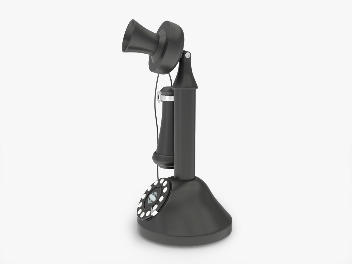 Crosley CR64-BK Candlestick Phone 3D model_1