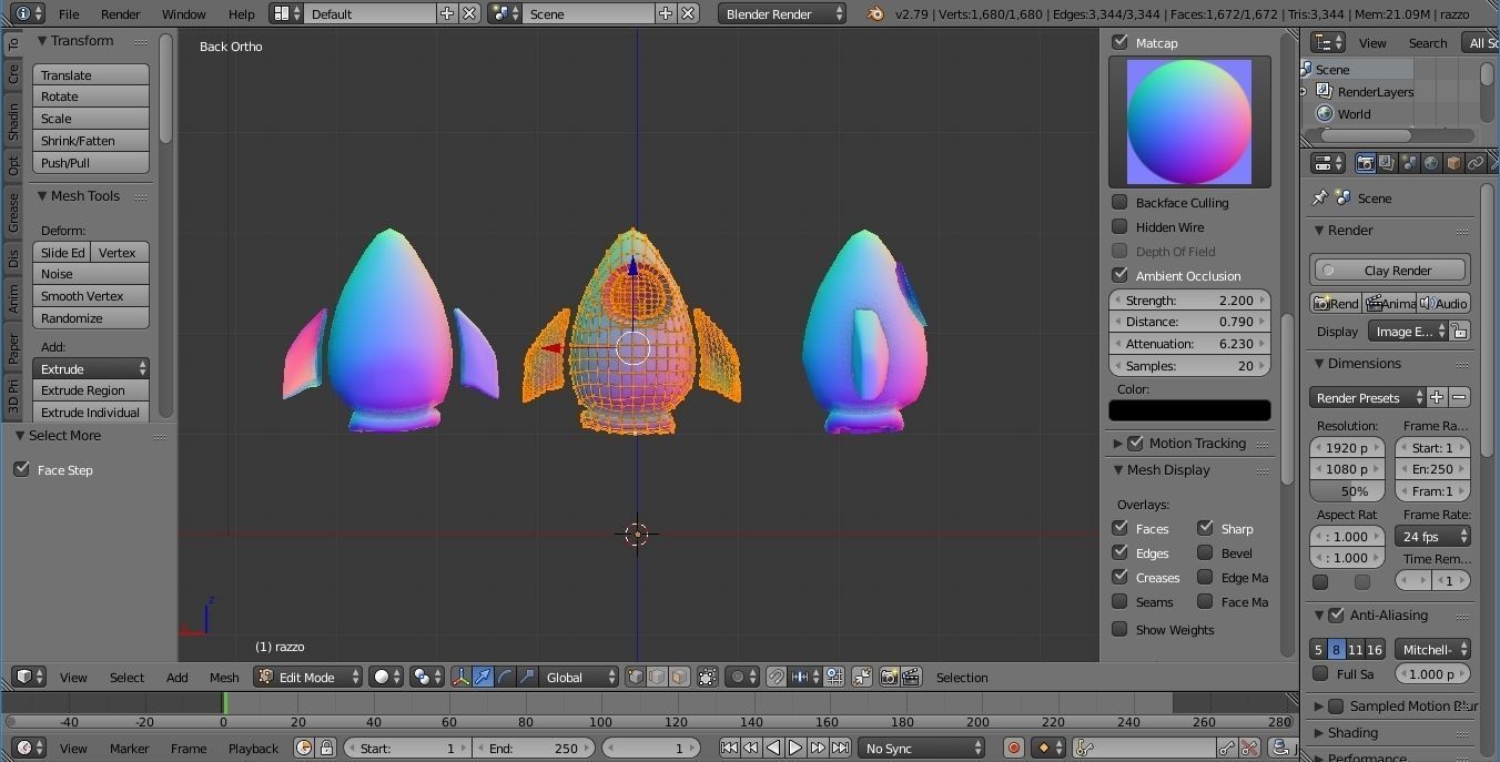 toon rocket Low-poly 3D model_3
