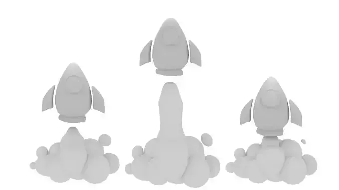 animated rocket Low-poly 3D model