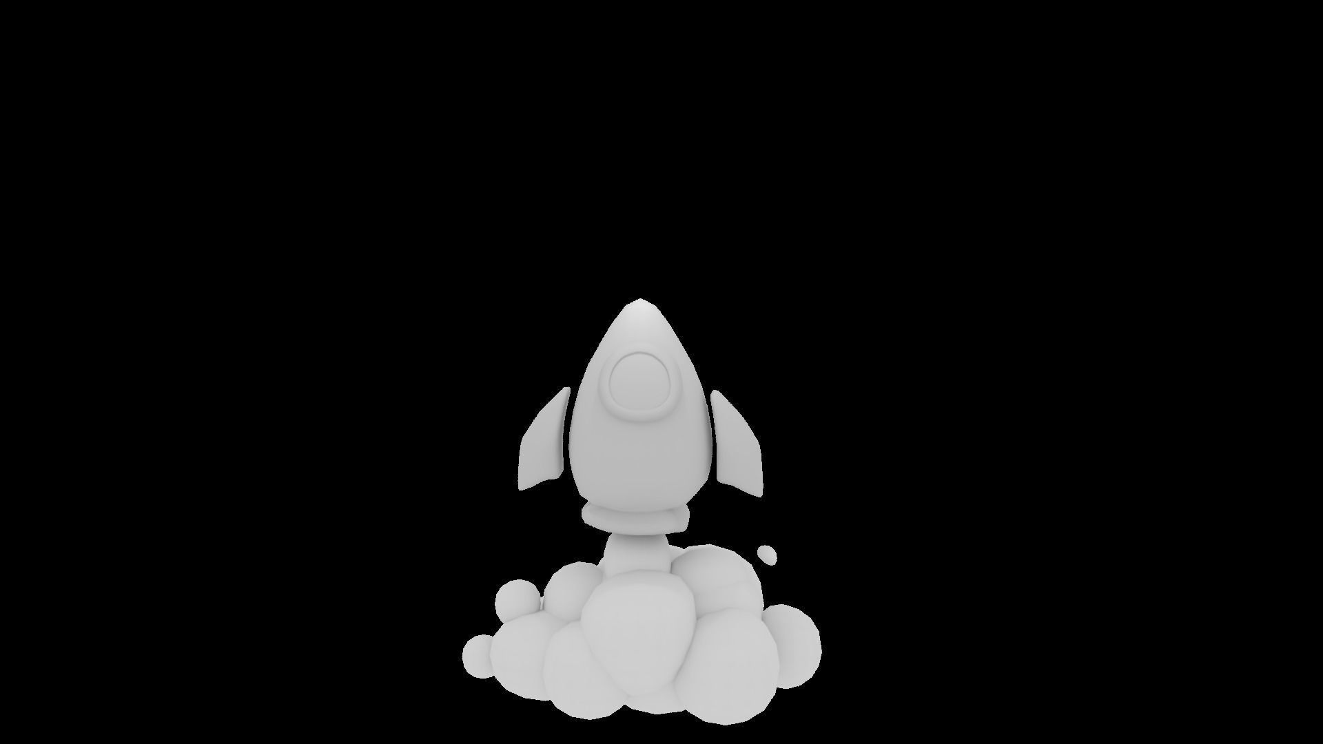 animated rocket Low-poly 3D model_3