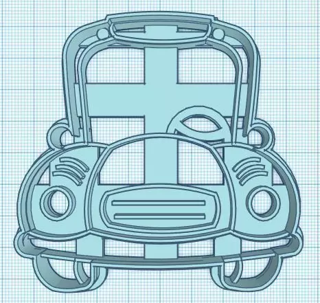 Old Car Cookie Cutter Model 2 3D print model_0