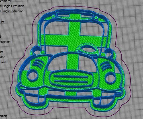 Old Car Cookie Cutter Model 2 3D print model_1