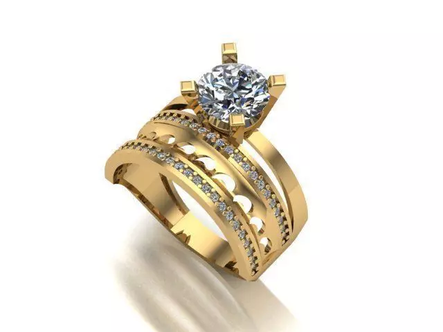 wedding ring 3D print model_0