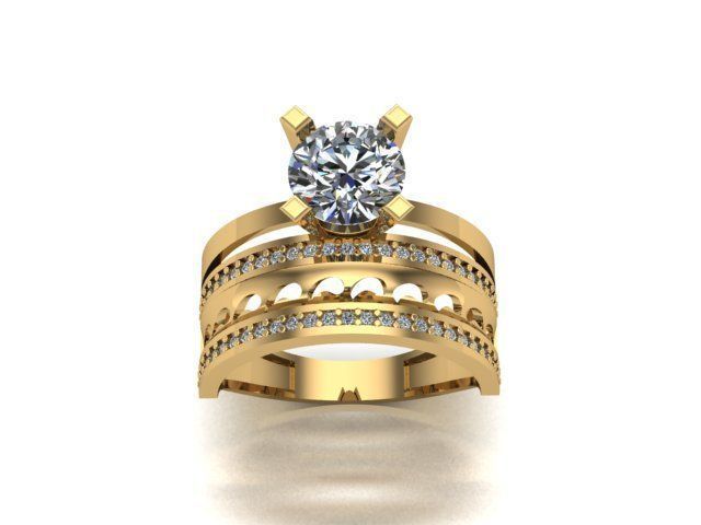 wedding ring 3D print model_1