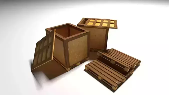  Low Poly  -Forklift Palette 