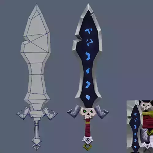 Sword Low Poly - Model 3D Game