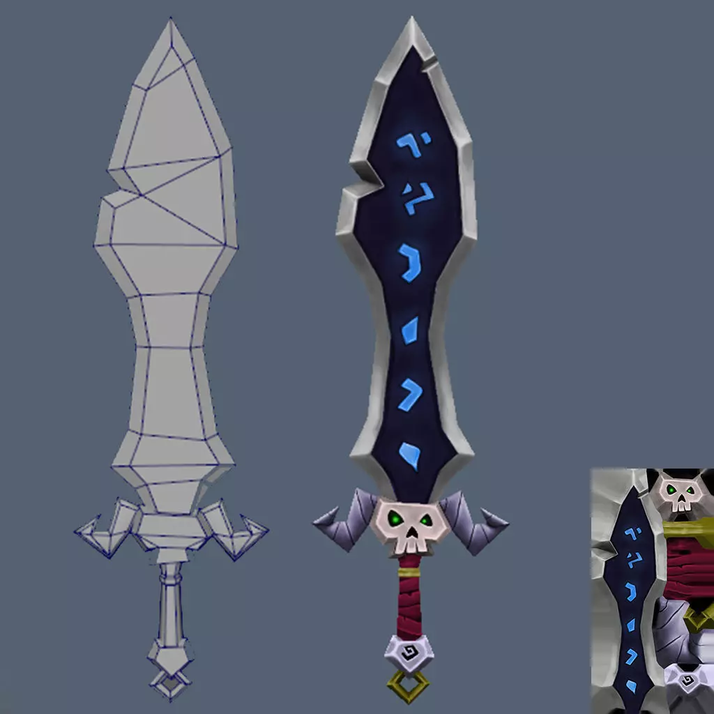 Sword Low Poly - Model 3D Game Free low-poly 3D model_0